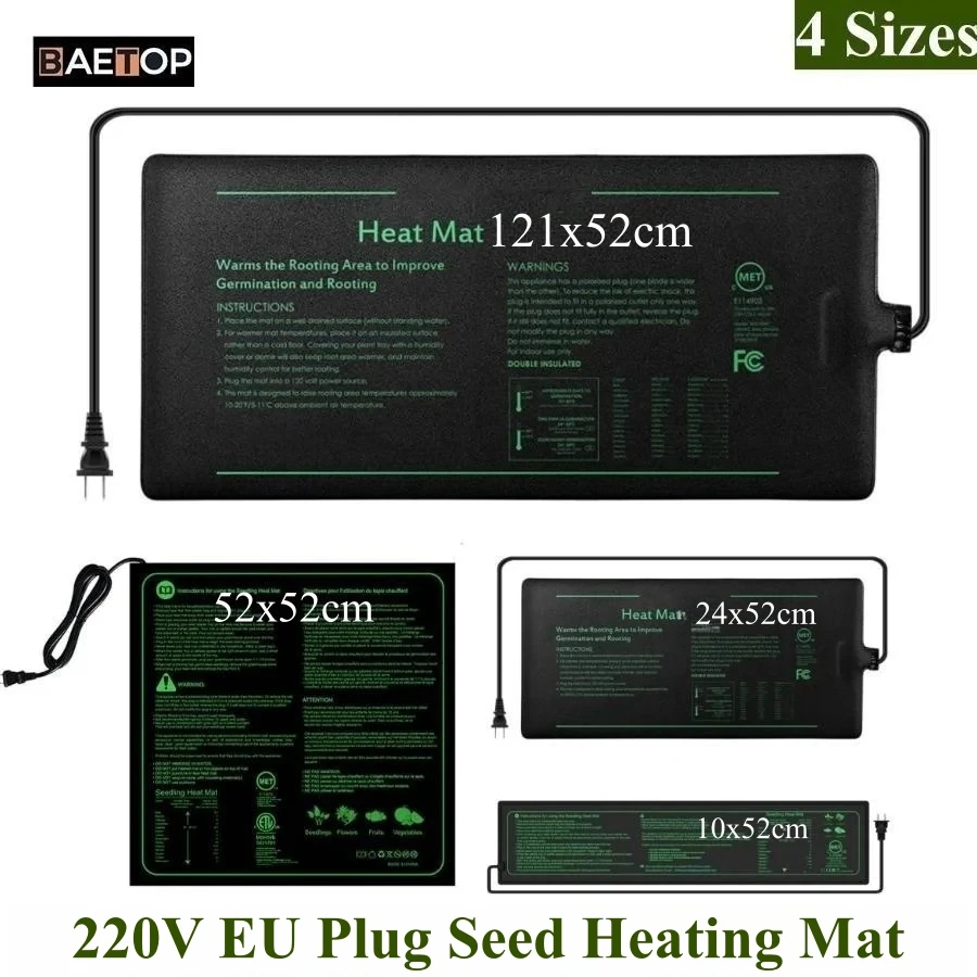 Heat Mat Seedling - 4 ukuran 220V EU Plug benih