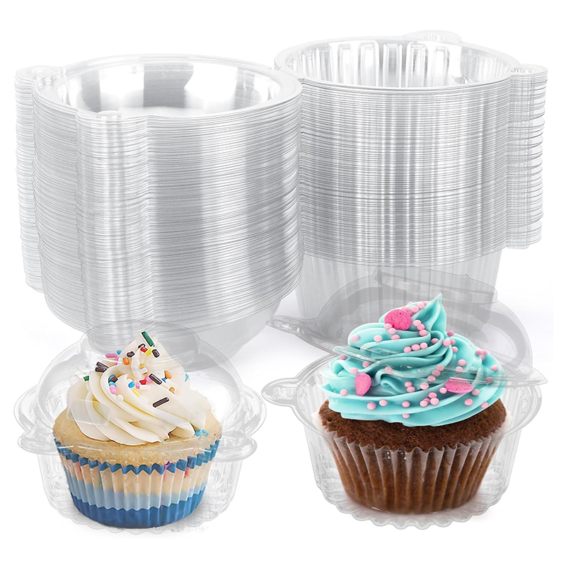 Plastic Dome Clear - 10 buah kotak kemasan Cupcake tempat