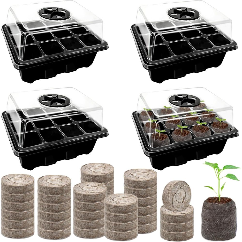 Peat Pellet Tray - 4 Paket Baki Semai Benih dengan