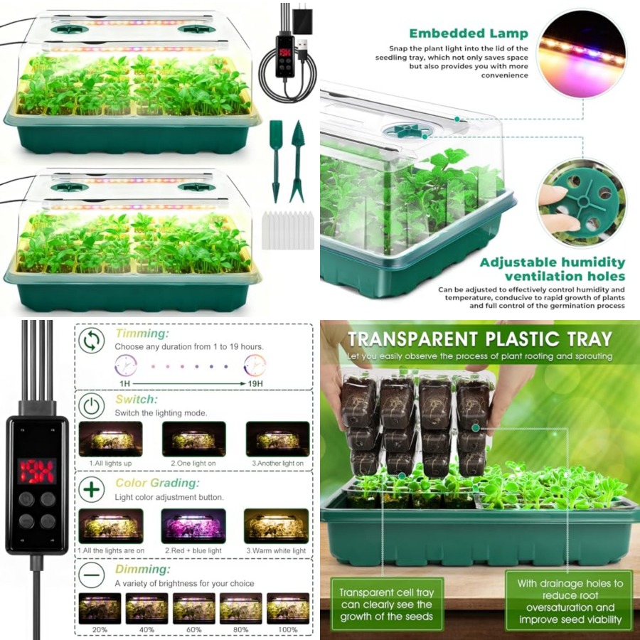 Humidity Dome Kit - Baki Pembibitan dengan Lampu Tumbuh, Kit