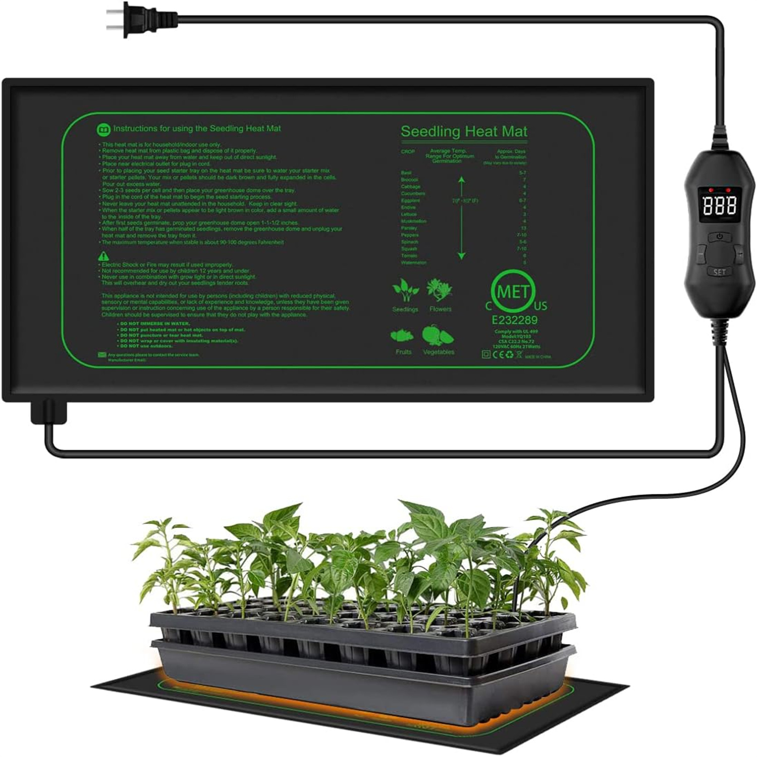 Heat Mat Seedling - Alas Pemanas Bibit dengan Termostat Digital