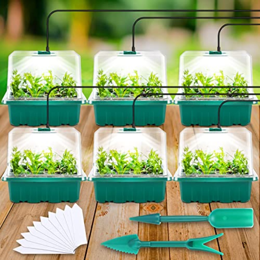 Humidity Dome Kit - Baki Semai Benih dengan Lampu, 6PCS