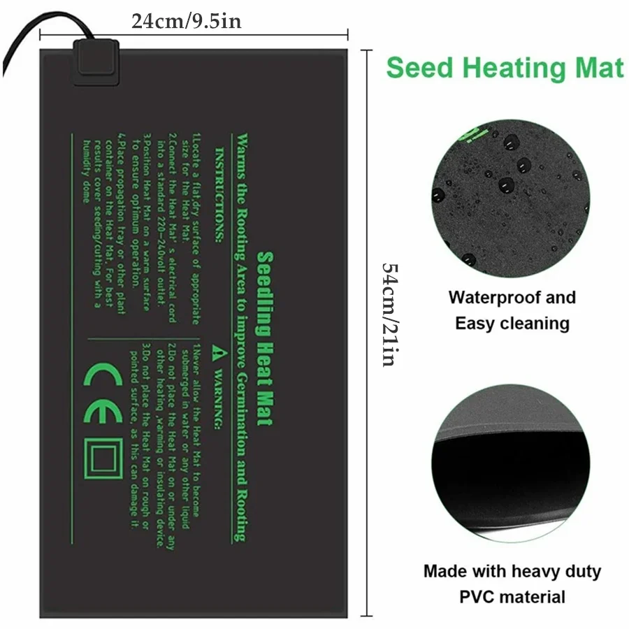 4 ukuran 220V EU Plug benih al - Heat Mat Seedling ulasan dan harga