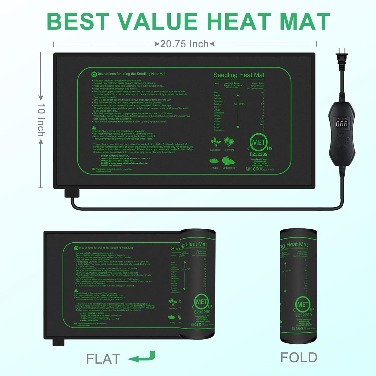Alas Pemanas Bibit dengan Term - Heat Mat Seedling ulasan dan harga