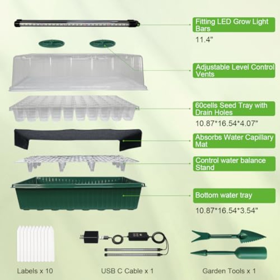 Baki Semai Benih dengan Lampu  - Humidity Dome Kit ulasan dan harga