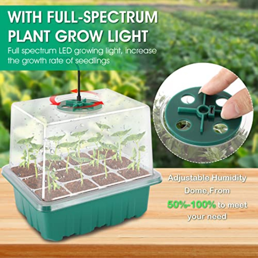 Baki Semai Benih dengan Lampu, - Humidity Dome Kit ulasan dan harga